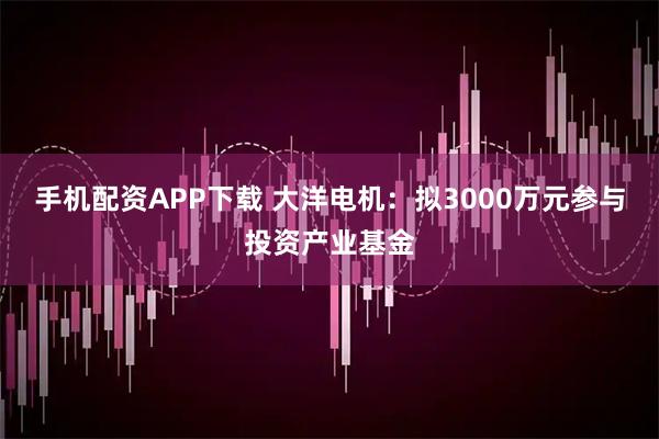 手机配资APP下载 大洋电机：拟3000万元参与投资产业基金